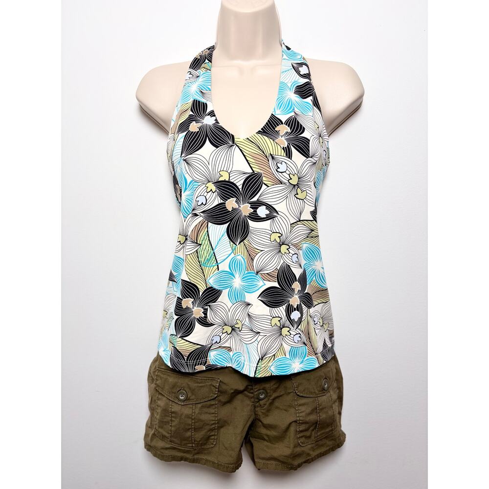 Vintage Y2K The Limited Tankini Halter Top Floral Abstract Print Swimwear